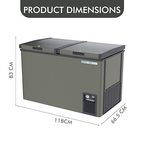 Voltas CVF320DD P/CVF320DA4-P-PL Double Door Deep Freezer cum chiller, 320 Liters, Convertible, GREY LATEST - Image 2