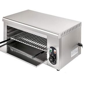 Stainless Steel Salamander Countertop 24 Inch Electric Cheesemelter 2000W Adjustable Grid Salamander Oven 50-300℃ For Home and Commercial Use