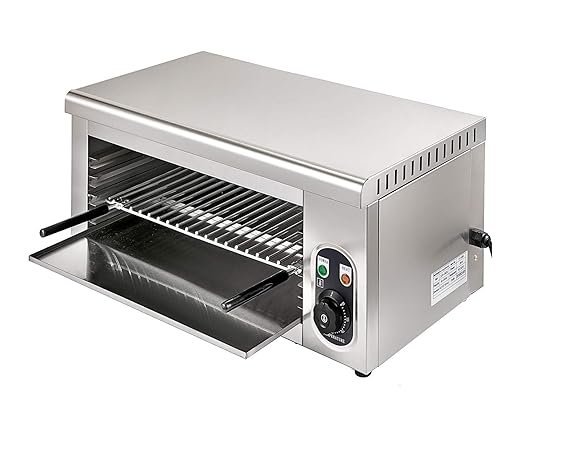 Stainless Steel Salamander Countertop 24 Inch Electric Cheesemelter 2000W Adjustable Grid Salamander Oven 50-300℃ For Home and Commercial Use