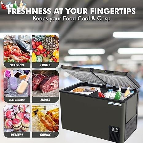 Voltas CVF320DD P/CVF320DA4-P-PL Double Door Deep Freezer cum chiller, 320 Liters, Convertible, GREY LATEST - Image 3